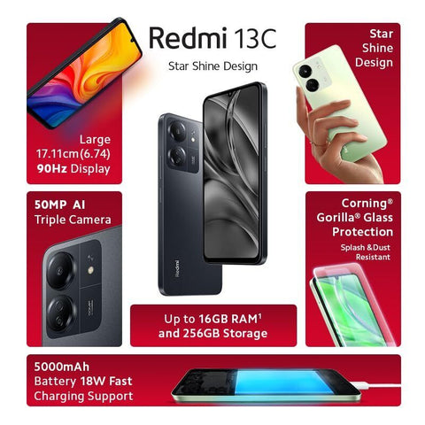 Xiaomi Redmi 13C - 128GB - Black
