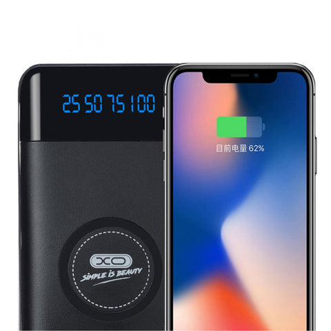 XO Wireless QI Powerbank Charger - 10.000mAh - Bussiness Black