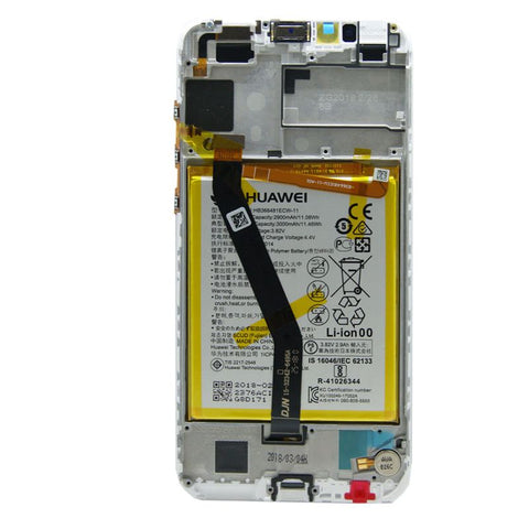 Huawei Y6 (2018) (ATU-L11)/Y6 Prime (2018) (ATU-L11) LCD Display + Touchscreen + Frame Incl. Battery and Parts 02351WLK White