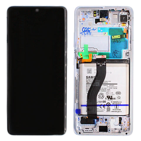 Écran Samsung SM-G998B Galaxy S21 Ultra LCD + Tactile + Châssis - GH82-24591B/GH82-24925B - Avec Batterie - Argent