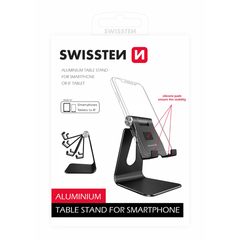 Support de table en aluminium Swissten - Pour Smartphone