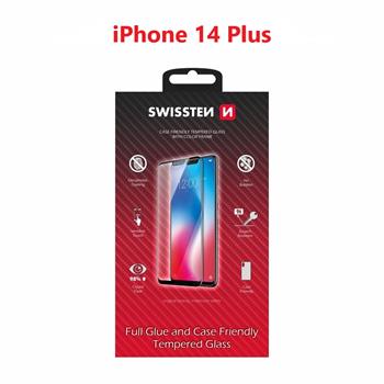 Verre Trempé Swissten iPhone 14 Plus - Full Glue - Noir