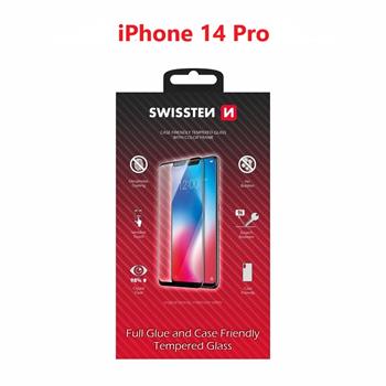Swissten iPhone 14 Pro Tempered Glass - Full Glue - Black